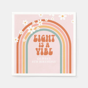 Groovy Eight is een vibe daisy regenboog 8e verjaa Servet