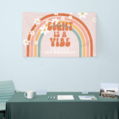 Groovy Eight is een Vibe Rainbow Daisy 8th Verjaar Spandoek (Beurs)
