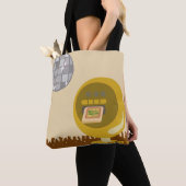 Groovy Eight Track Days Retro Music Illustration Tote Bag (Dichtbij)
