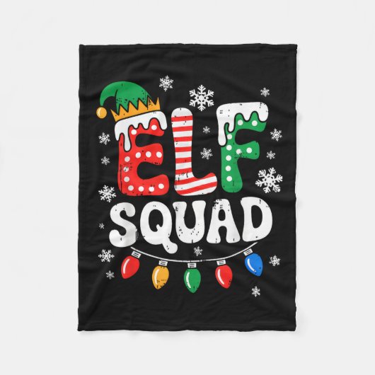 Groovy Elf Squad Elf Familie Kerst Matching Paj Fleece Deken (Voorkant)