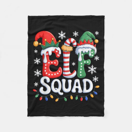 Groovy Elf Squad Elf Familie Kerst Matching Paj Fleece Deken (Voorkant)