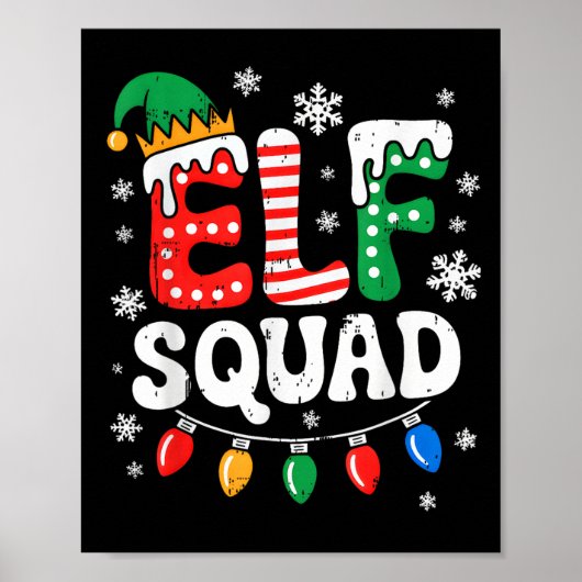 Groovy Elf Squad Elf Familie Kerst Matching Paj Poster (Voorkant)