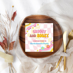 Groovy en Boozy Bachelorette Party Decor 70's Servet