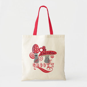 Groovy en Fun Red Mushrooms Tote Bag