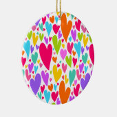 Groovy en Romantisch Kleurrijke Harten Valentijn Keramisch Ornament (Rechts)