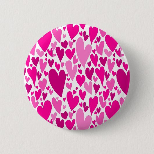 Groovy en Romantisch Roze Harten Valentijnsdag Ronde Button 5,7 Cm (Voorkant)