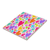 Groovy en romantische kleurrijke harten Valentijn Tegeltje (Zijkant)