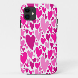 Groovy en romantische Pink Hearts Valentijnsdag iPhone 11 Hoesje