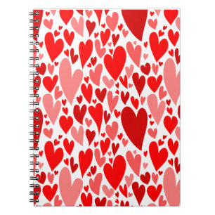 Groovy en romantische Red Hearts Valentijnsdag Notitieboek