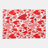 Groovy en Romantische Rode Harten Valentijnsdag Theedoek (Horizontaal)