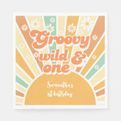 Groovy en wild retro zon kinderen verjaardag servet (Voorkant)