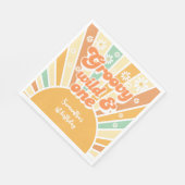 Groovy en wild retro zon kinderen verjaardag servet (Hoek)