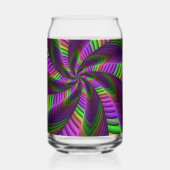 Groovy Energetische Kleurrijke Neon Fractal Patroo Blikvorm Glas (Achterkant)