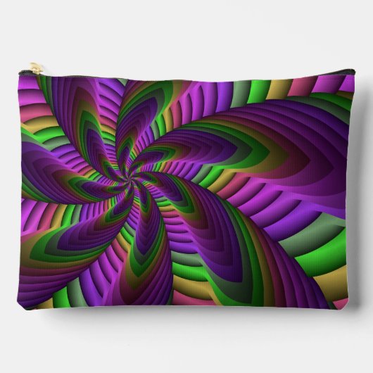 Groovy Energetische Kleurrijke Neon Fractal Patroo Etui (Voorkant)