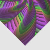 Groovy Energetische Kleurrijke Neon Fractal Patroo Tissuepapier (Detail)