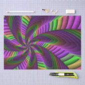 Groovy Energetische Kleurrijke Neon Fractal Patroo Tissuepapier (Craft)