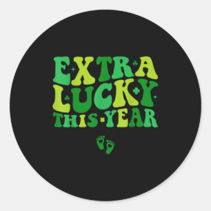 Groovy Extra Gelukkig Dit Jaar Ierse Zwangerschap  Ronde Sticker