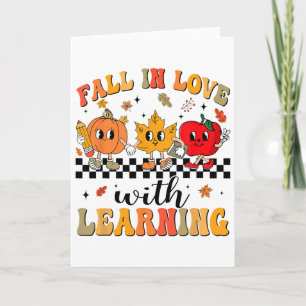 Groovy Fall In Love With Learning Autumn Pumpkin T Kaart