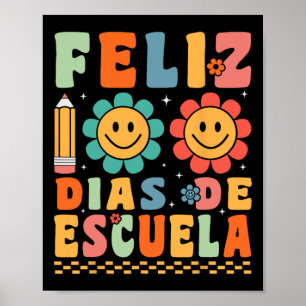 Groovy Feliz 100 Dias de Escuela Groovy 100 dagen Poster