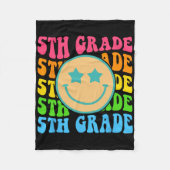 Groovy Fifth Grade Vibes Face Retro Teachers Byck  Fleece Deken (Voorkant)