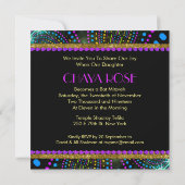 Groovy Fireworks Bat Mitzvah Invitation Kaart (Achterkant)