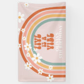 Groovy Five is een Vibe Rainbow Daisy Birthday Spandoek (Verticaal)