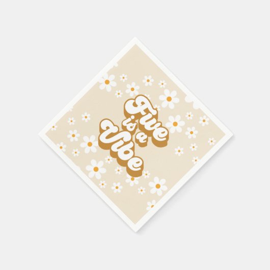 Groovy Five is een Vibe Retro Daisy 5e verjaardag Servet (Hoek)