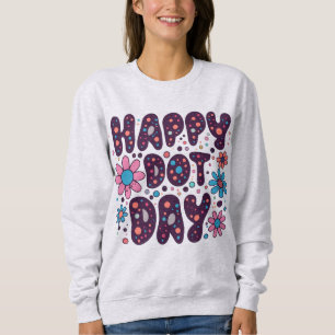 Groovy Floral Happy Dot Day Trui