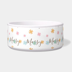 Groovy Floral Name Pattern Voerbakje