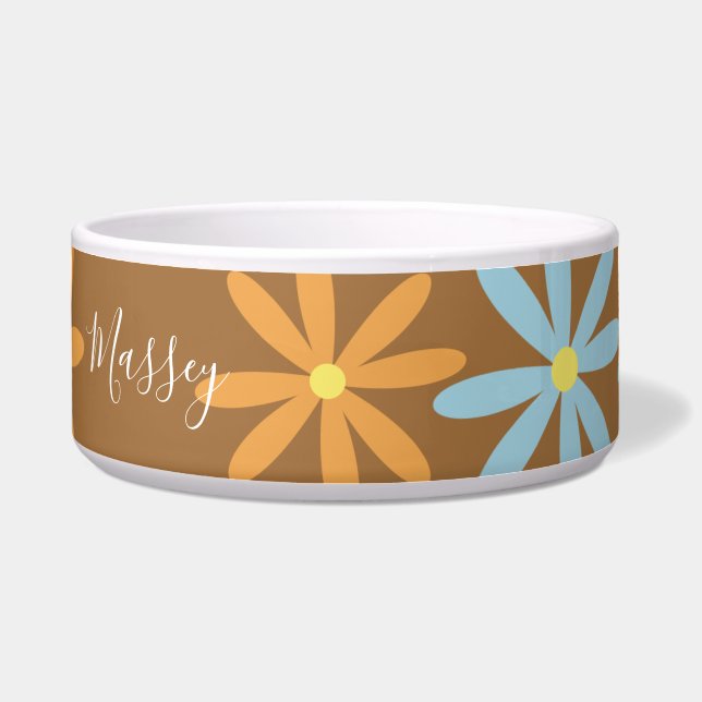 Groovy Floral Name Pattern Voerbakje (Voorkant)