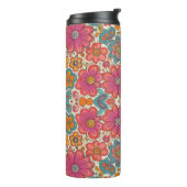 Groovy Floral Power Pattern Thermosbeker (Gedraaid links)