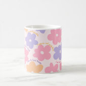 Groovy Floral Quote, positieve affirmatie Retro Koffiemok (Center)