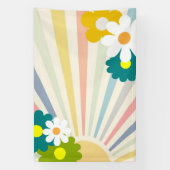 Groovy, floral, retro, hippie, boho, Banner (Verticaal)
