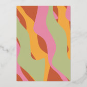 Groovy Florals Save the Date Ppress Folie Uitnodiging (Achterkant)