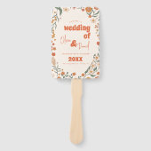 Groovy Florar Retro Trouwprogramma's Handwaaier (Voorkant)