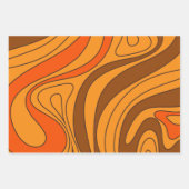 Groovy Flow Retro Abstract 60s 70s Patroonpatroon  Inpakpapier Vel (Voorkant 3)