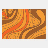 Groovy Flow Retro Abstract 60s 70s Patroonpatroon  Inpakpapier Vel (Voorkant 2)