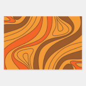 Groovy Flow Retro Abstract 60s 70s Patroonpatroon  Inpakpapier Vel (Voorkant)