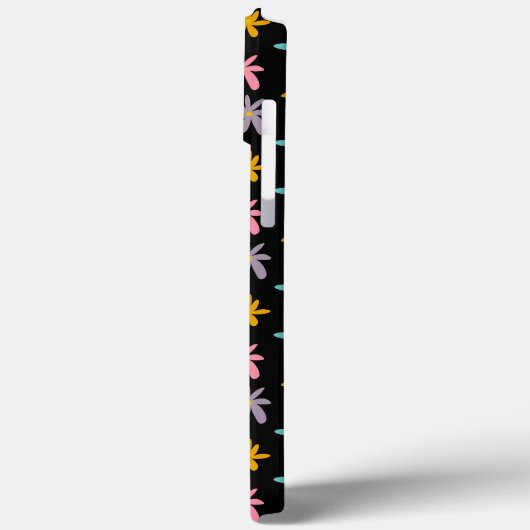 Groovy Flower Black Pattern Name Case-Mate iPhone Case (Achterkant / Links)
