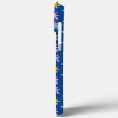 Groovy Flower Blue Pattern Name Case-Mate iPhone Case (Achterkant / Links)