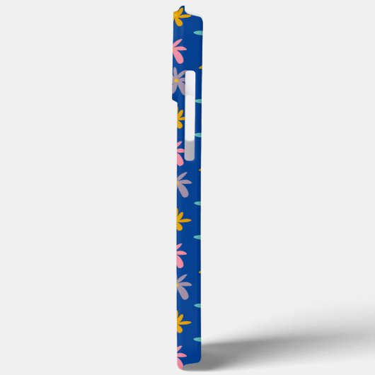 Groovy Flower Blue Pattern Name Case-Mate iPhone Case (Achterkant / Links)