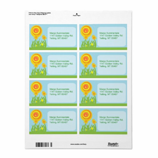 Groovy Flower Etiket (Full Sheet)