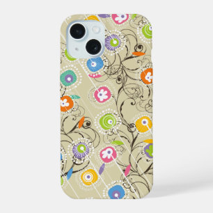 Groovy Flower Garden Colorful Whimsical Florence iPhone 15 Hoesje