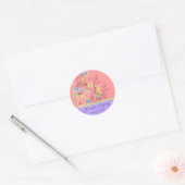 Groovy Flower Garden Save-the-Date / Cadeau / TQ / Ronde Sticker (Envelop)