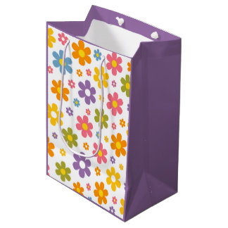 Groovy Flower Power (Paars) Medium Cadeauzakje