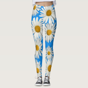 Groovy Flower Real Daisy Hippie Blossom Leggings