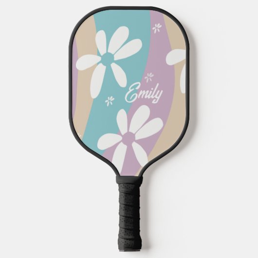 Groovy Flower Wavy Pattern Pickleball Paddle (Voorkant)