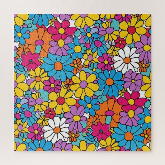 Groovy Flowers Doodle Legpuzzel (Verticaal)