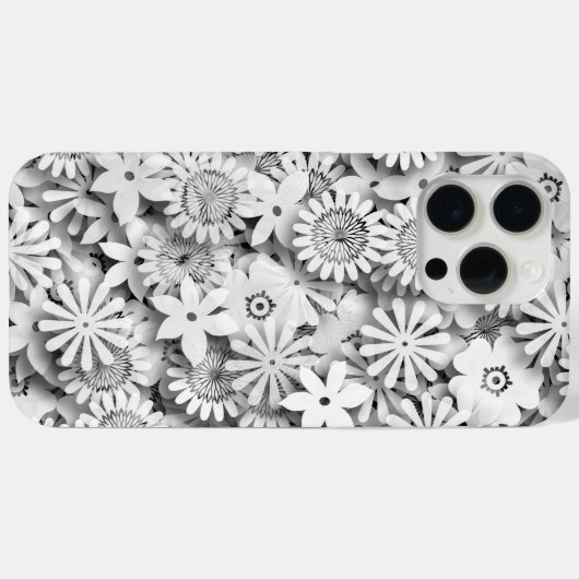 Groovy Flowers Garden Monocrome Case-Mate iPhone Case (Achterkant (horizontaal))