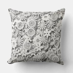 Groovy Flowers Garden Monocrome Kussen